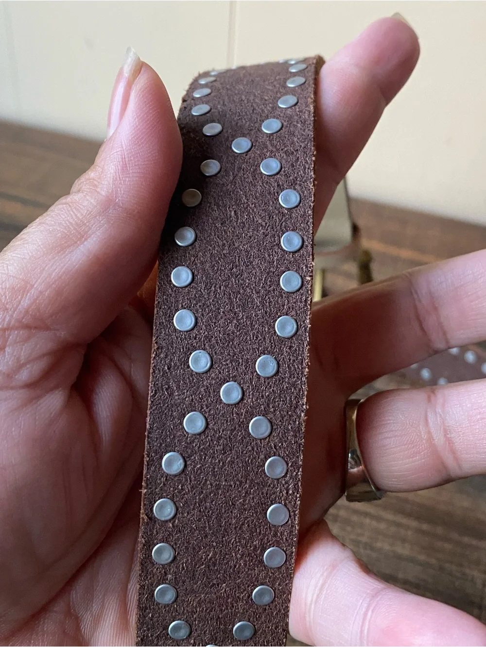 Lucky Leather Studded Belt, 34”